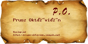 Prusz Oktávián névjegykártya